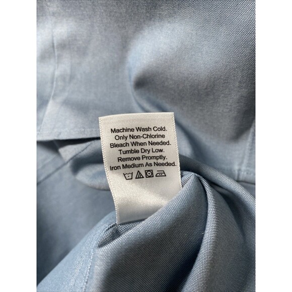 Coldwater Creek Wrinkle Free Big Button Shirt XL 18 Blue Collared Long Sleeve - Picture 7 of 9